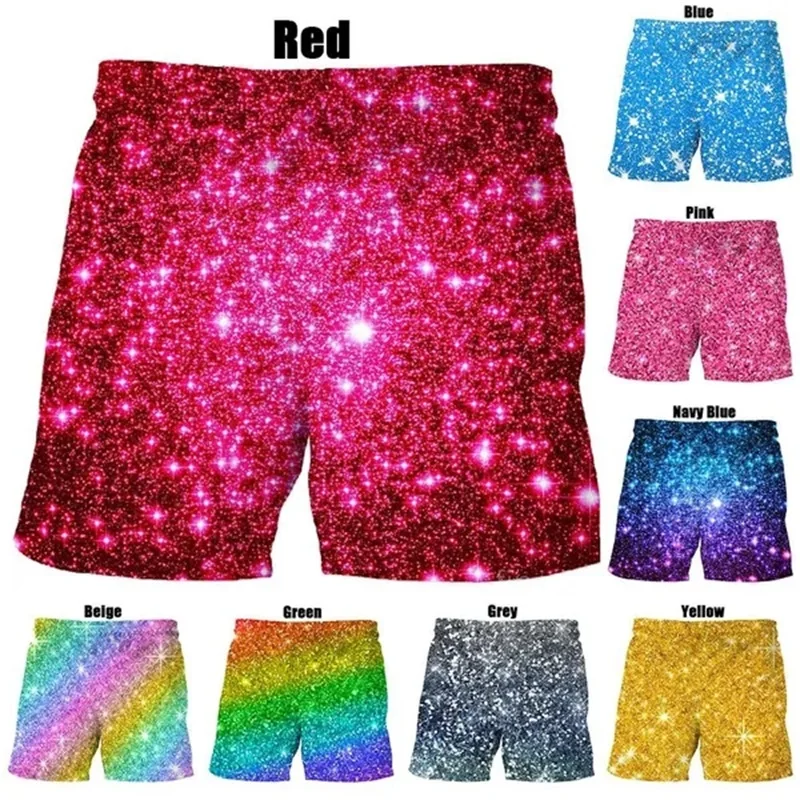 3D Print Gorgeous Colours Graphic Beach Shorts For Men Casual Summer Cool Board Shorts Hombre Plus Size Mens Swim Trunks