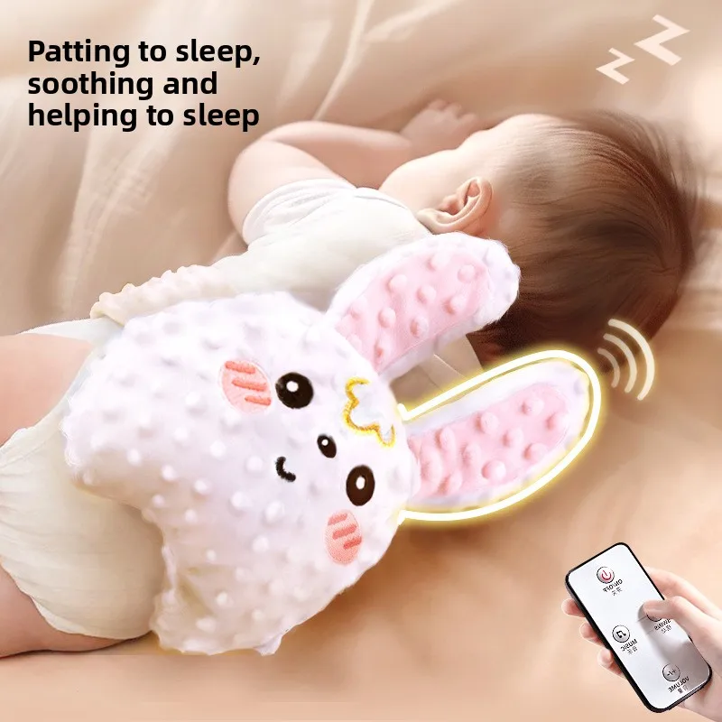 Remote Control Baby Sleep Soother Doll Electric Patting Rabbit Speed Adjustable Stuffed Animal Pillow Calming Toy for Infants