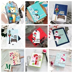 Christmas Penguin Decorated Greeting Card Template Metal Cutting Dies Stencil For DIY Scrapbooking Album Paper Cards Decorative