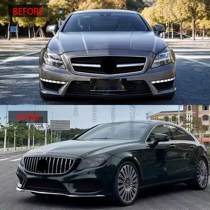 

For Mercedes-Benz CLS63 AMG 2011-2014 Front Grille,W218 Facelift ABS Black Mesh Grille Replacement,Racing Style Grille