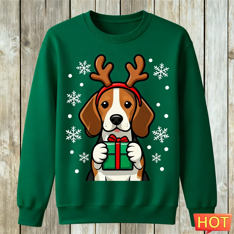 2026 جديد بيغل الجرافيك القبيح عيد الميلاد سترة موضة عطلة ارتداء ثلاثية الأبعاد مطبوعة عيد الميلاد بلوزات فضفاضة تنفس للجنسين البلوز