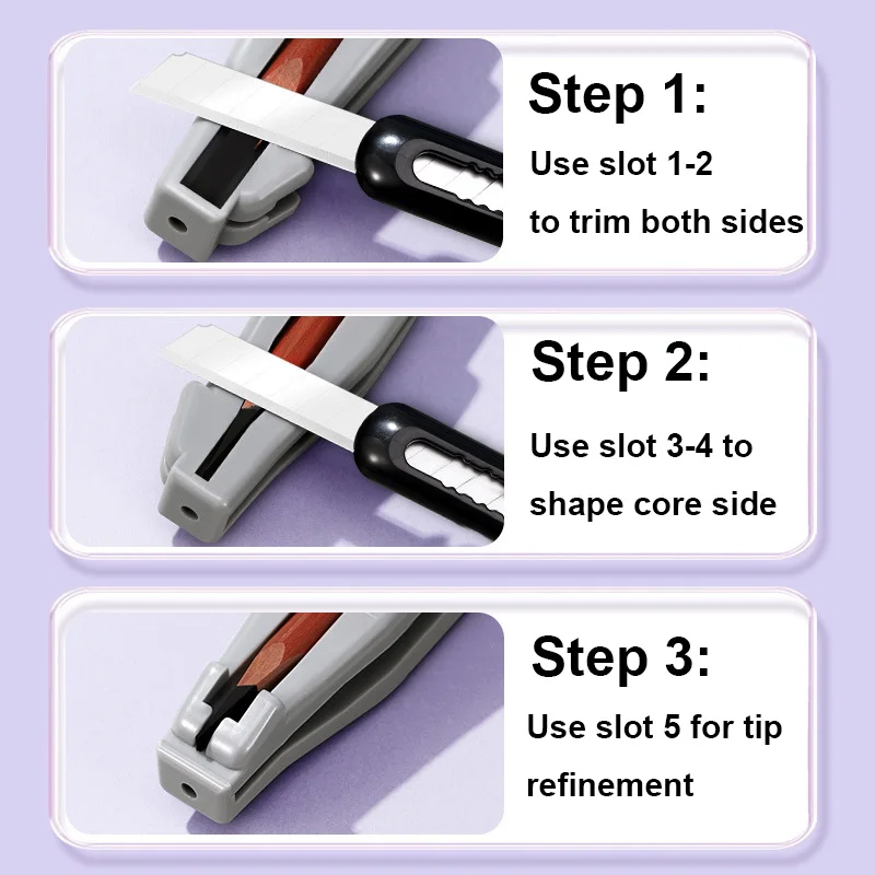 مبراة أقلام الحواجب الخشبية لطرف الإزميل، مبراة يدوية سهلة المكسورة، متوافقة مع جميع أقلام الحواجب الخشبية #4