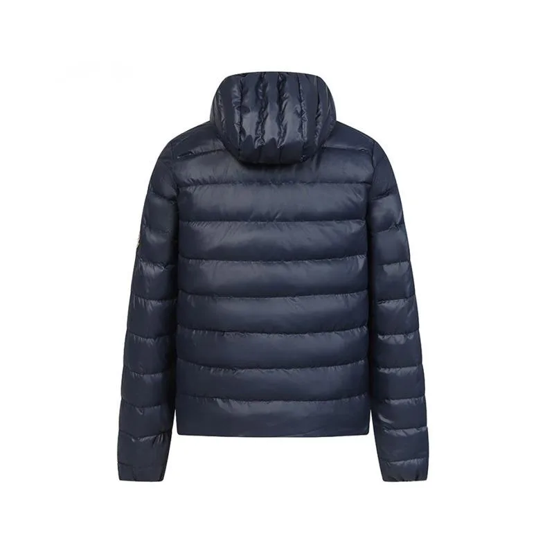 HKSH Autumn Winter New Men American Style Embroidered White Duck Down Ribbed Warm Hooded Jackets Chic Padded Cotton Coat HK16369