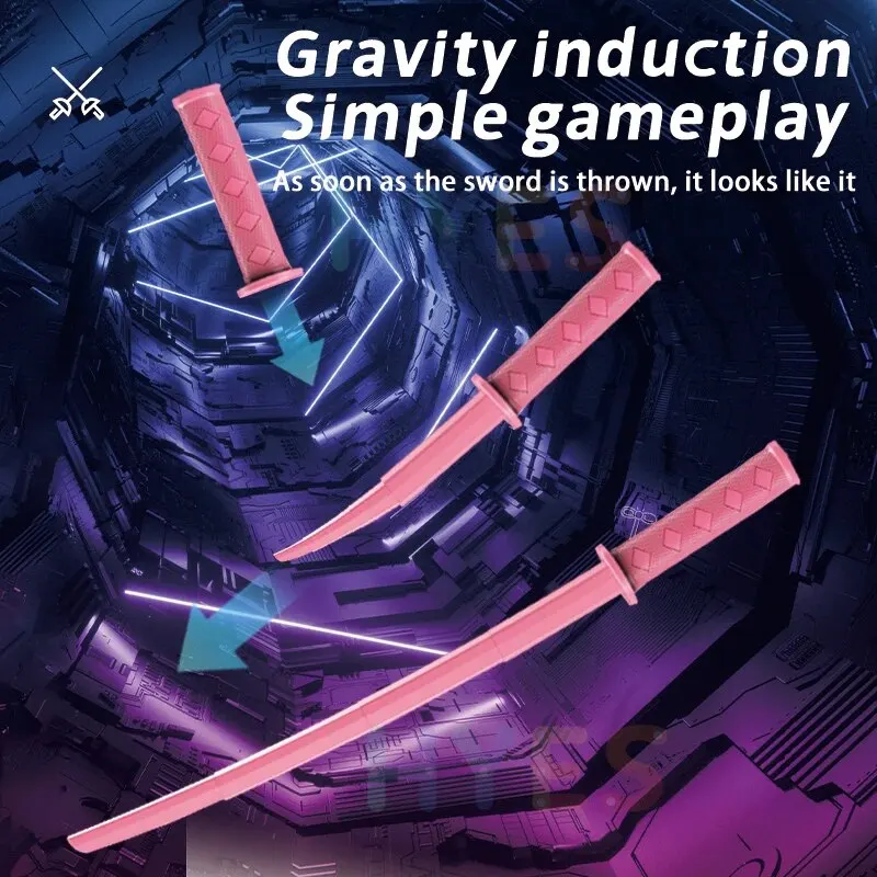 Faca samurai de gravidade extensível, adereço de cosplay, descompressão, brinquedo katana retrátil criativo, espada de gravidade, presentes para crianças e adultos