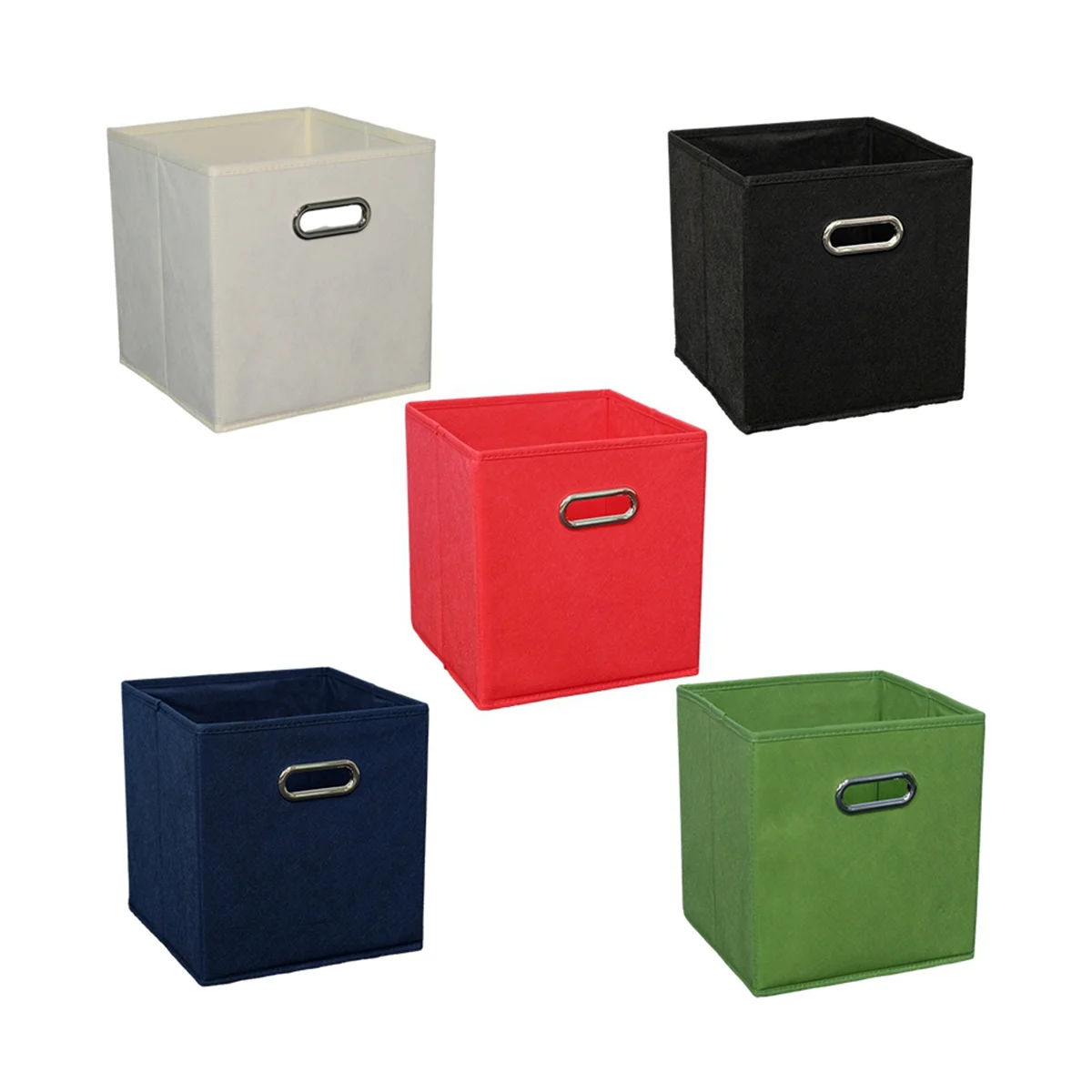 Box Clothing Finishing Box Storage Box Single Metal Buckle Handle Without Cover Foldable Storage Box 5-Piece Set