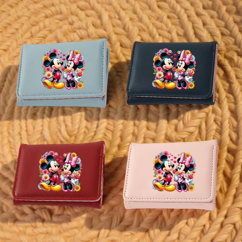 Mickey And Minnie Small Wallet,Short Wallet With Multiple Card Slots Lightweight Portable,Credit Card,ID Card,Accessories, Gift