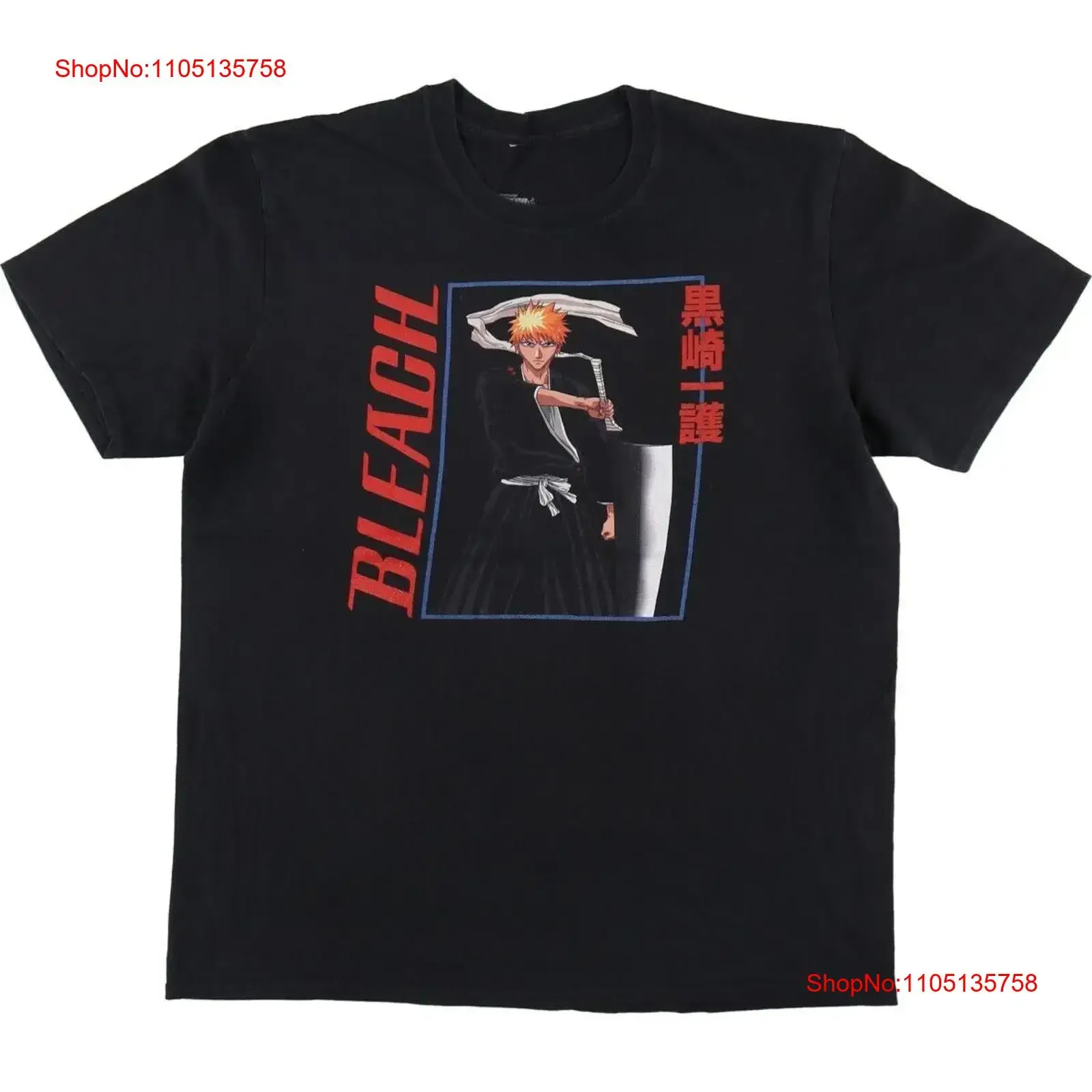 

Японское аниме Bleach Ichigo, большая черная футболка с круглым вырезом и короткими рукавами, винтажная стильная, мягкая, удобная