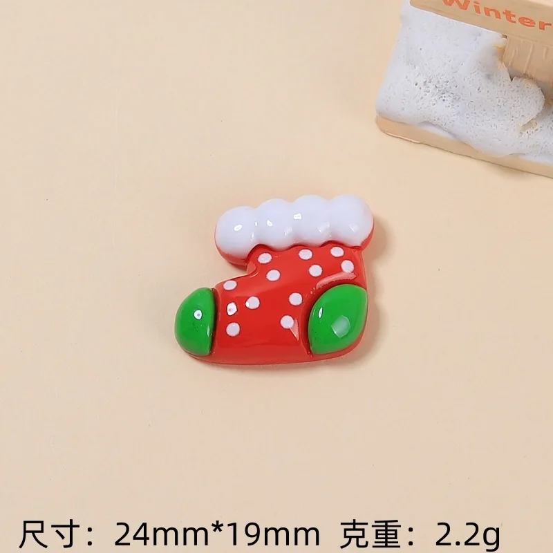 Christmas Candy Cane Resin Cabochons Flatback for Scrapbook Crafts 10pcs Santa Bell Home Decoration Accessory DIY Slime Charms