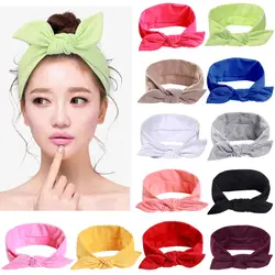 Wash Face Hair Band Bow Fabric Hair Accessories Headband Rabbit Ears Hair Band Headdress Hair Band Modeling Tools 11 Colors