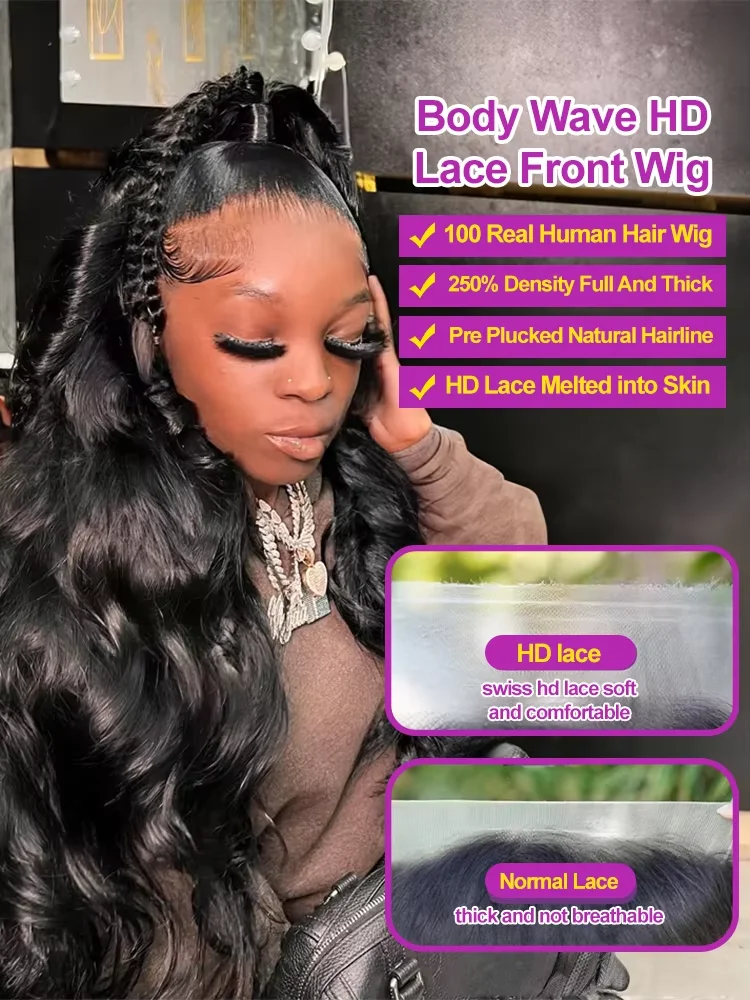 300% High Density Body Wave 13x6 Hd Lace Frontal Wigs 40 46 Inches Water Wave 13x4 360 Full Lace Front Human Hair Wigs For Women