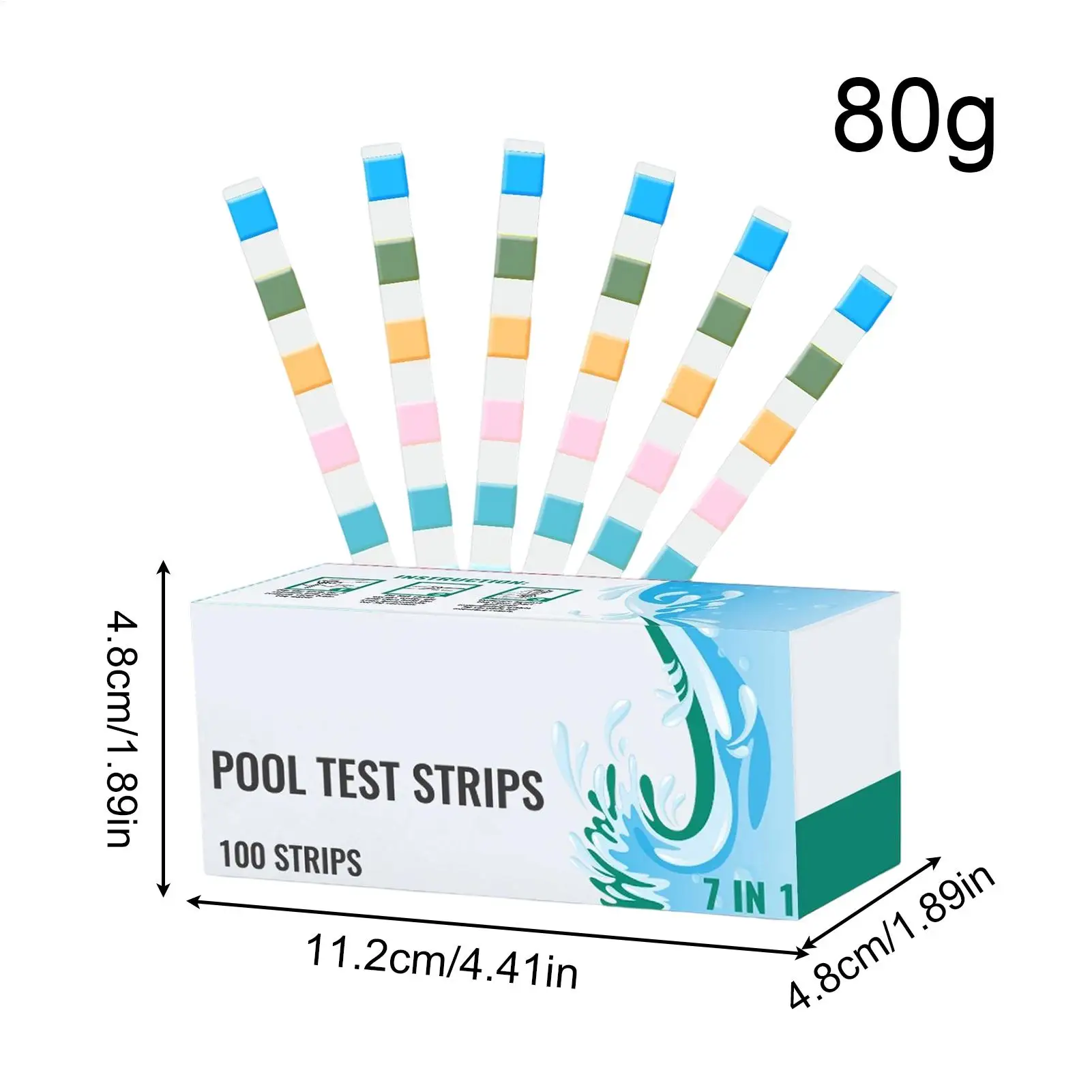 Picture 7: Ph Strips For Pool 100-Piece Pool Tester Strips For Water Multifunctional Hot Tub Quick Tester Monitoring Tools For Backyard Spa