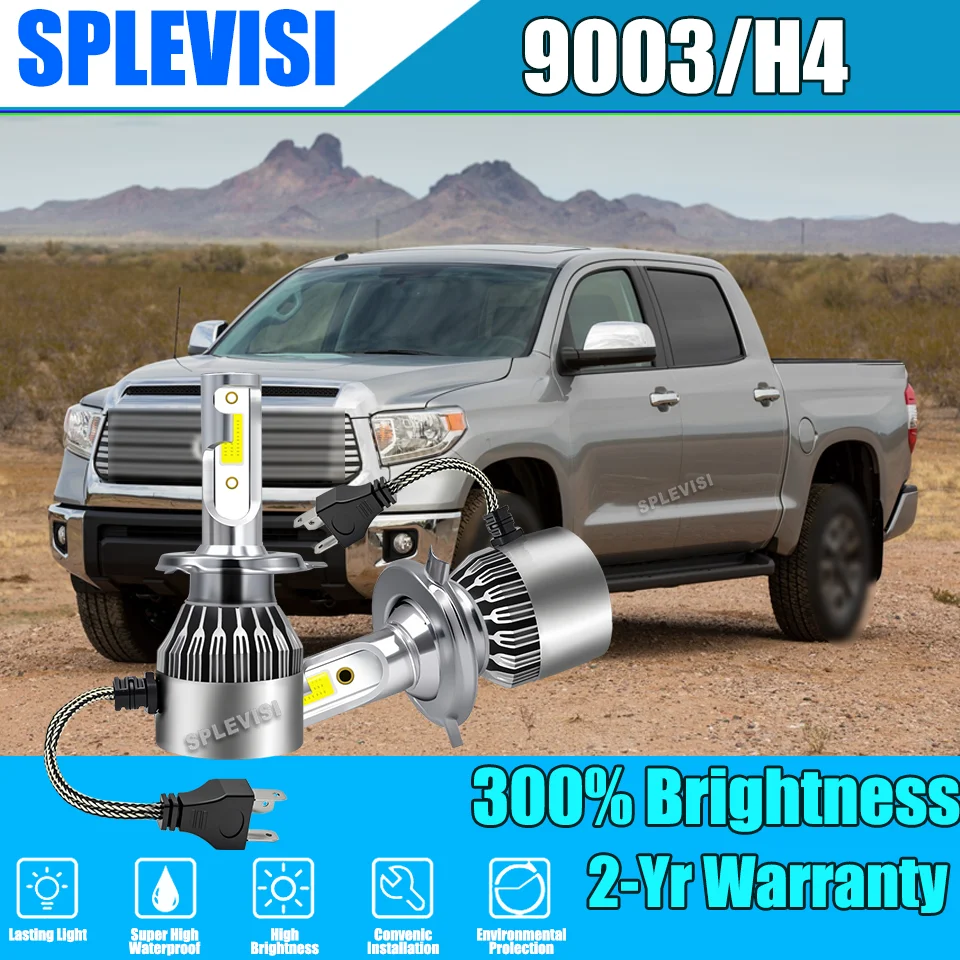 

2Pcs Upgrade 9003/H4 Led Headlight Bulbs High/Low Beams 12V 6000K White 2-Yr Warranty Replacement Halogen Bulbs w/Cooling Fan