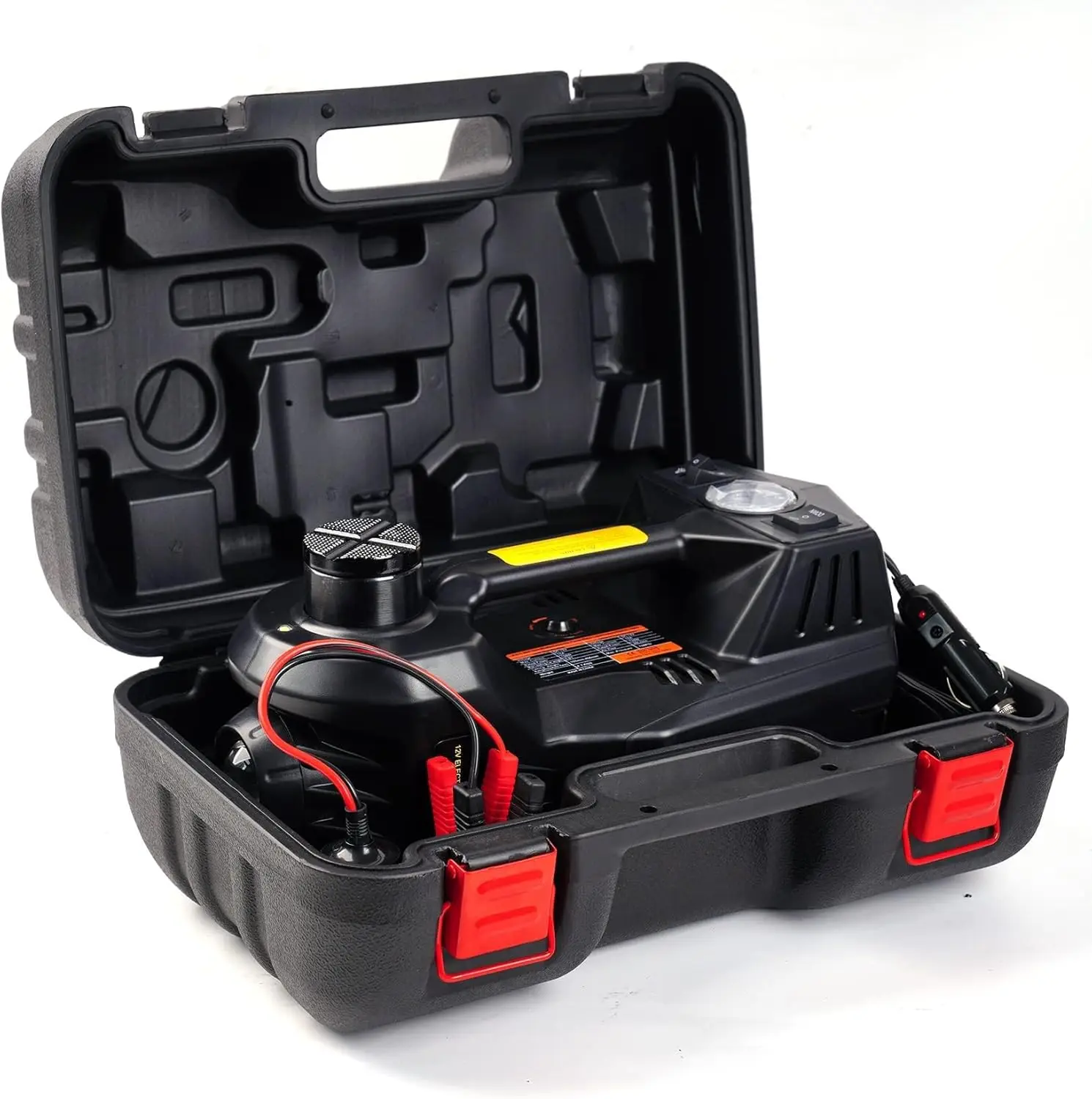 5 Ton 12V Electric Car Jack with Inflator & LED Light - Portable Hydraulic Floor Jack for SUV, Sedan, MPV Tire Change