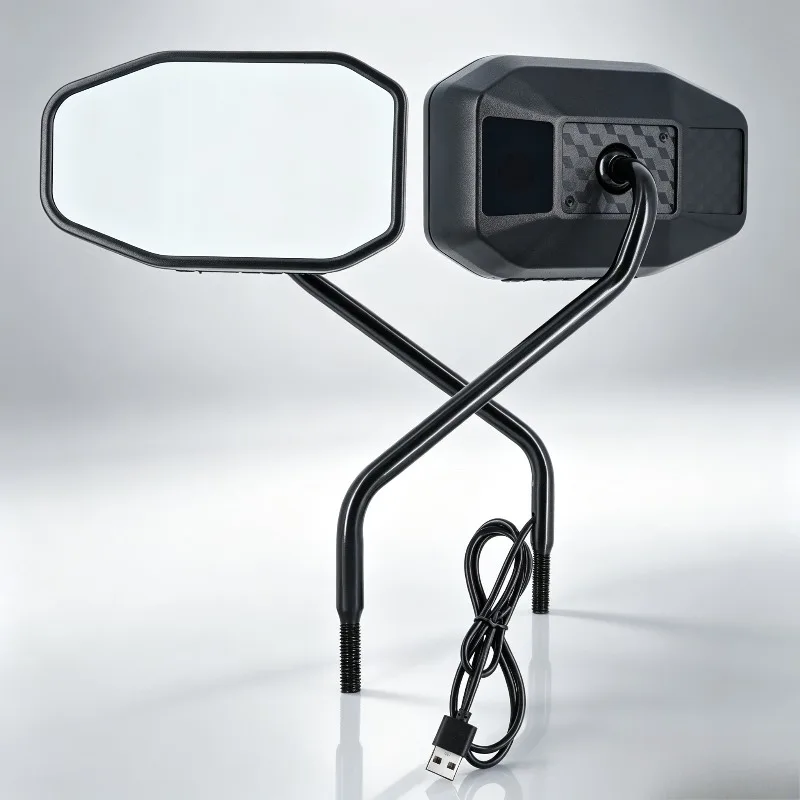 1080P HD Waterproof Motorcycle Dash Cam, Integrated Rearview Mirror Riding Recorder