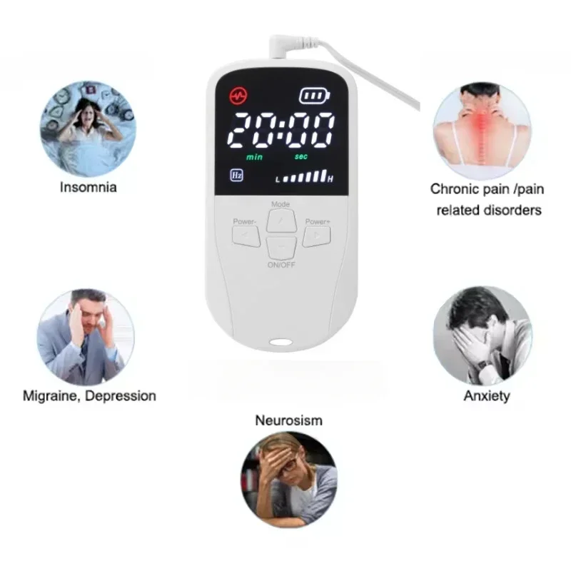 CES Ear Clip Insomnia Anxiety Depression Relief Device, Electronic Acupuncture Apparatus Pulse Therapy Sleeping Aid Home Use