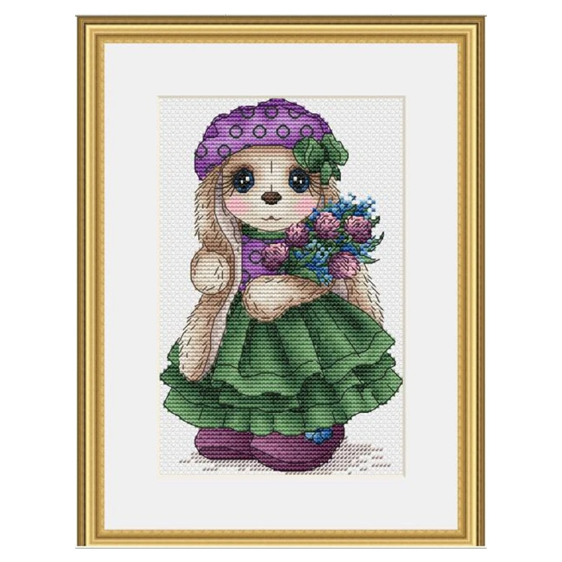 The cross-stitch set 28CT, 18CT, 14CT and 11CT can be selected as the hand-made material pack of printed fabric saga Perilla rab
