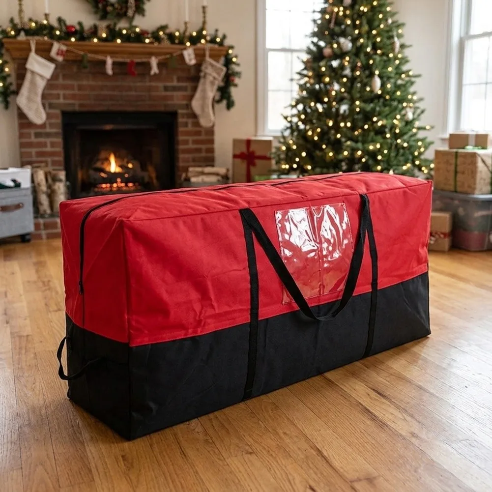 Artificial Christmas Tree Storage Bag with 600D Oxford Fabric Shell and Dual-Position Carry Handles for Mobility