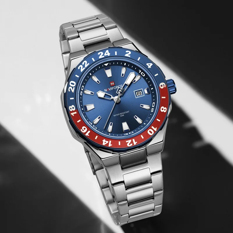 Naviforce 9249 High Quality Sports Casual Mens Watch Business Stainless Steel Quartz Wristwatches Male Clock Reloj Hombre view 3