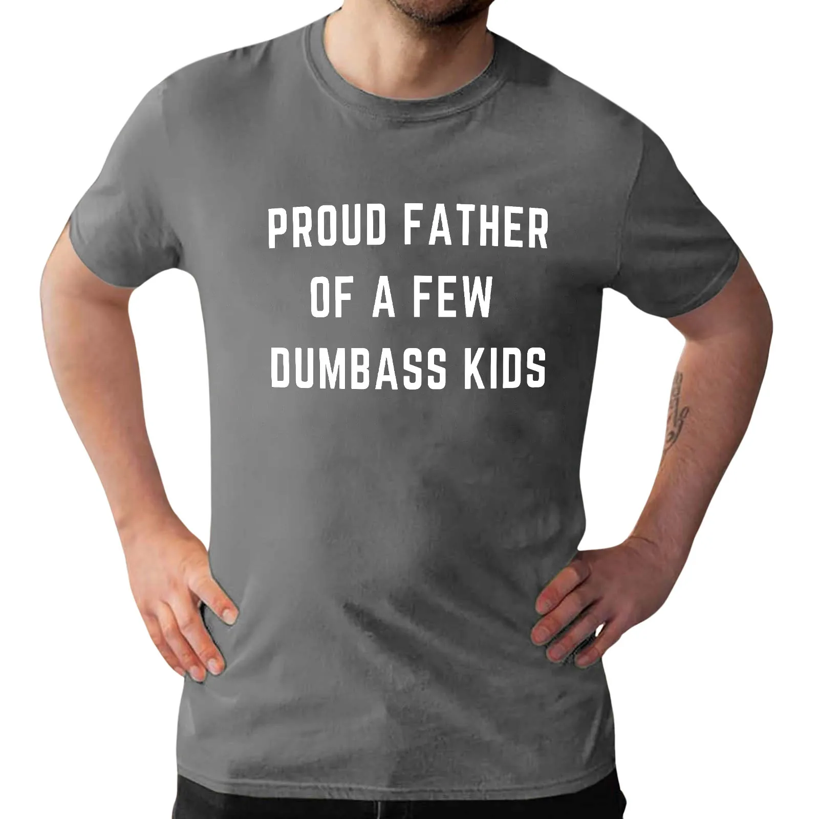 PROUD FATHER OF A FEW DUMBASS KIDS TEE Shirt Funny Dad T shirt Letter Print Tee For Father Mens Running Clothes casual Shirts