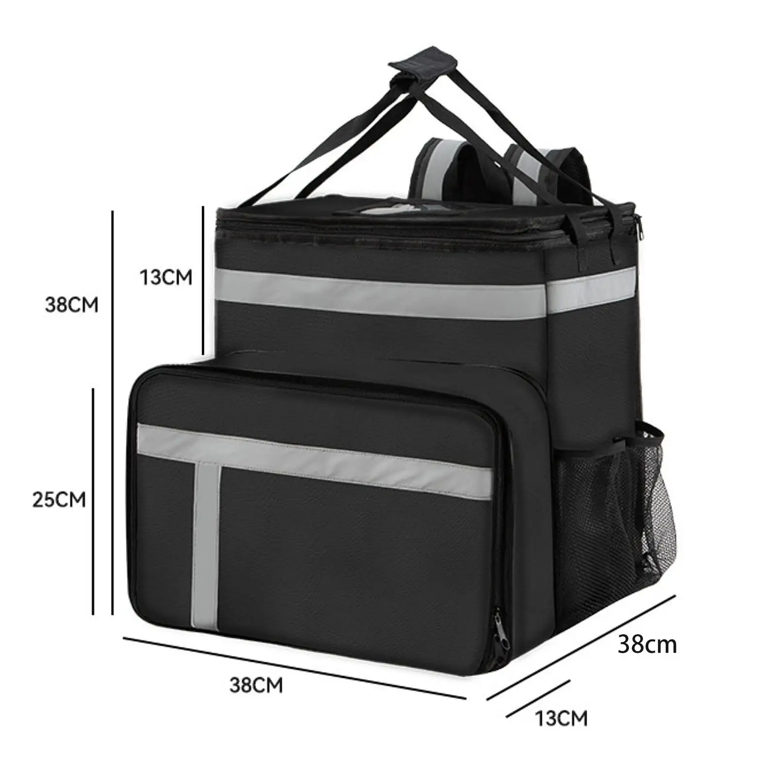 Large Pizza Delivery Backpack Reusable Waterproof Warm Food Bag for Travel Picnic Parties Outdoor Events Catering Delivery Bike