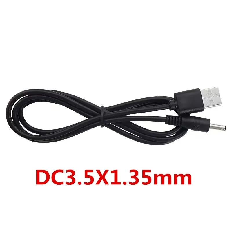 DC Power Adapter Plug USB Convert To 3.5X1.35 Mm 3.5*1.35mm Black L Shape Right Angle Jack With Cord Connector Cable 1m White