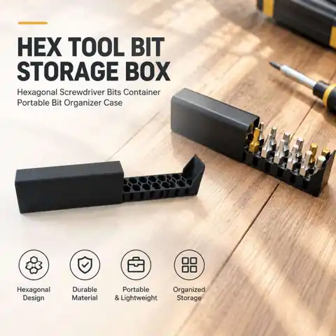 Hex Tool Bit Storage Box Hexagonal Screwdriver Bits Container Portable Bit Organizer Case