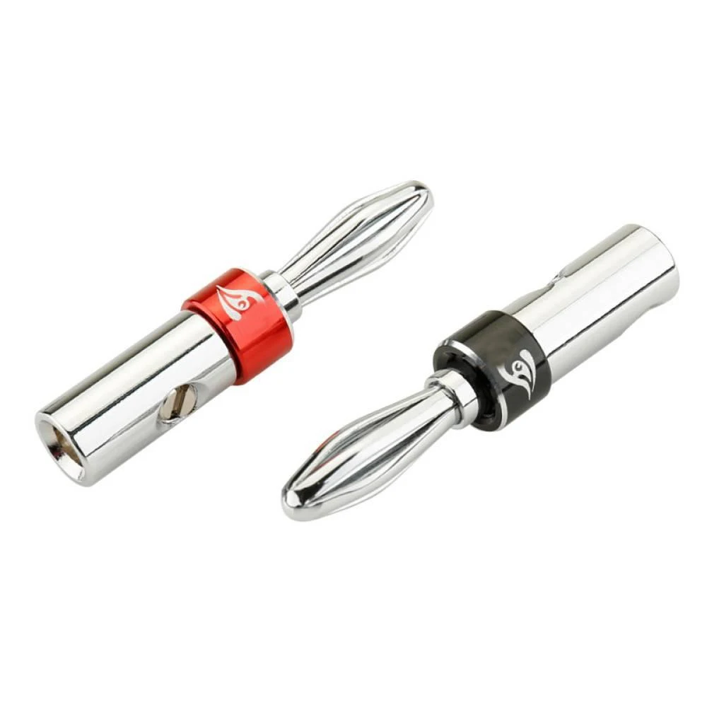 New Banana Plug Connectors 4MM Audio Terminal Rhodium Plated Connector For Hifi Speaker Cable Amplifier Screw Locking Connector