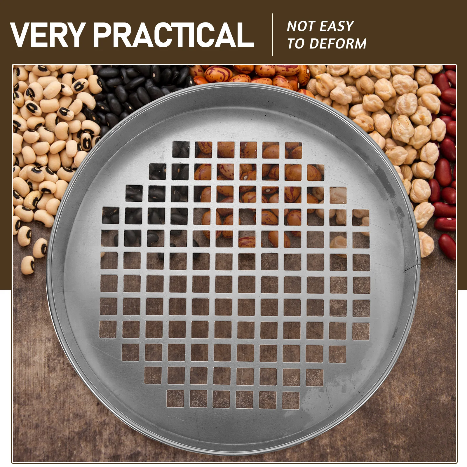 

Stainless Steel Sieve Mesh Grading Tool Round Hole Filter for Home Blueberry Pearl Coffee Bodhi Fruit Sifter