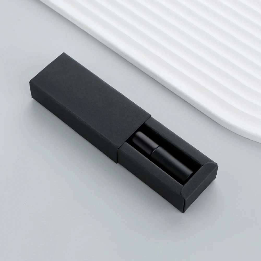 Mattschwarze Parfüm flasche mit Boutique-Verpackungs box, Muster flaschen, individuelles Logo extra, 5ml, 10ml, 30 Stück, 50 Stück – Detail 9