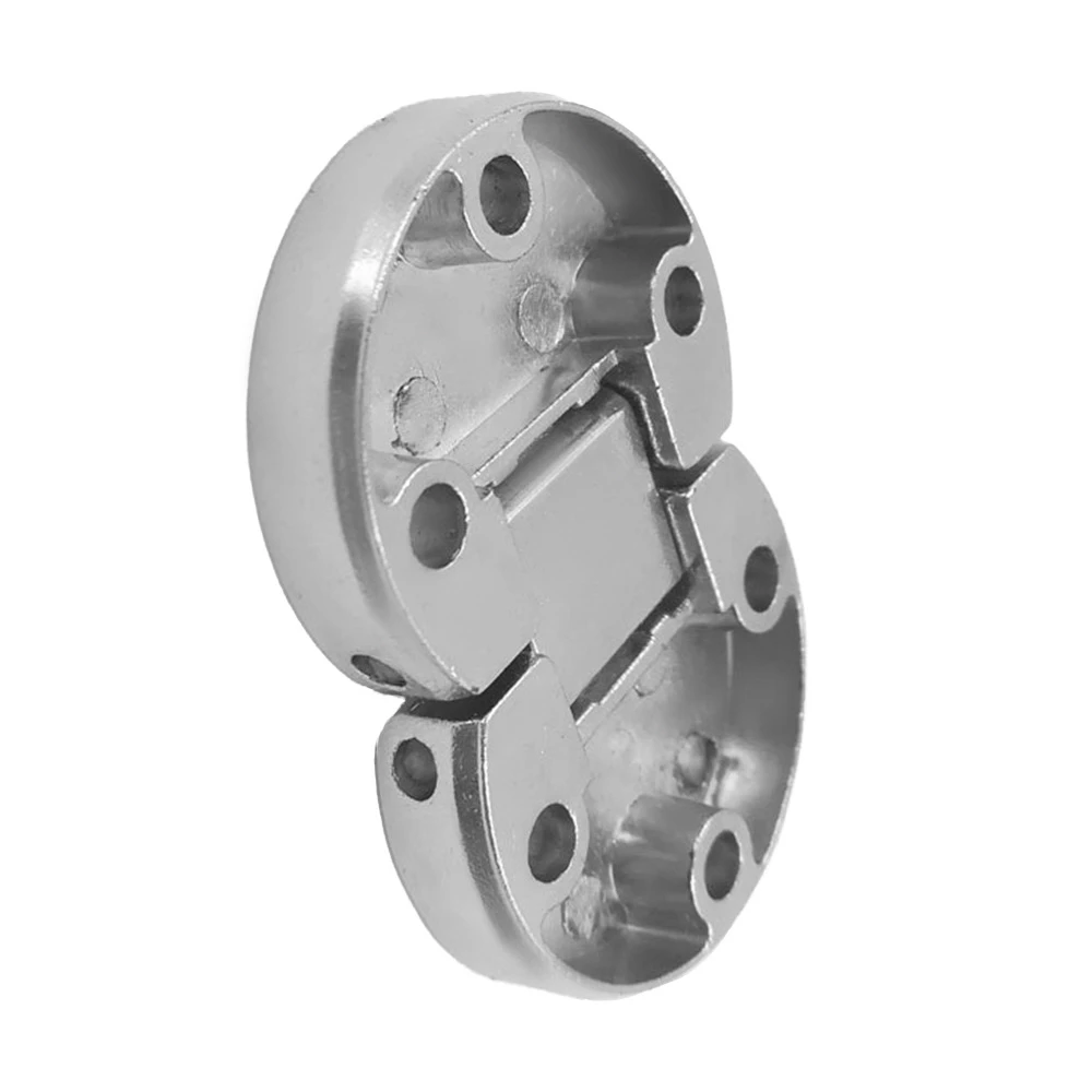 2Pcs Furniture Cabinet Concealed Connector Bracket Embedded Hinge Zinc Alloy Round Folding Table Hidden Hinge for Flap Table