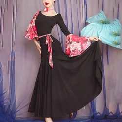 Elegant Ballroom Dance Dress 2023 New Women Modern Performance Costumes Long Big Swing Tango Waltz Practice Clothes Stage Wear