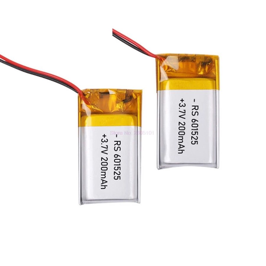 Wholesale 50/100/200 Pieces 601525 3.7V 200mAh Lithium Li-Po Polymer Rechargeable Battery 061525