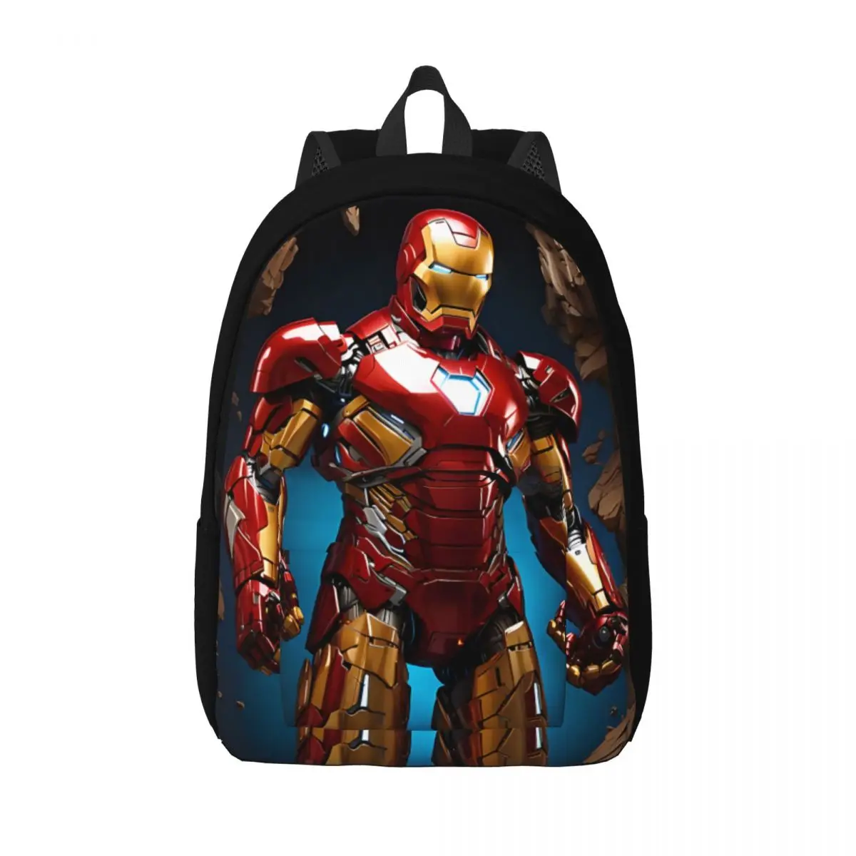 

Iron Man The Animated Series Schoolbag Iron Man Preschool Versatile Hiking Gift Multi Compartment Storage Bag