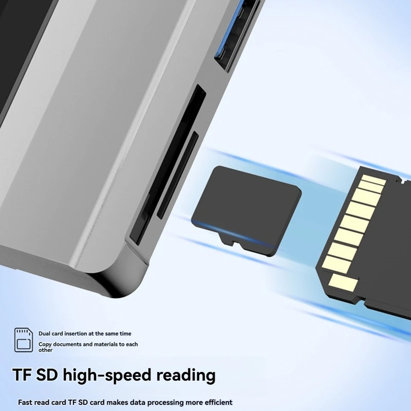 Адаптер-концентратор 4K HD, устройство чтения карт памяти SD и TF/Micro SD — совместимый адаптер-сплиттер для чтения SD/TF