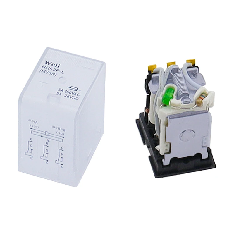 1 PCS Micro Mini Relay HH53P MY3NJ MY3 11-Pin DC12V/DC24V/DC110V/AC220V Coil New Frosted Cover General Purpose Intermediate