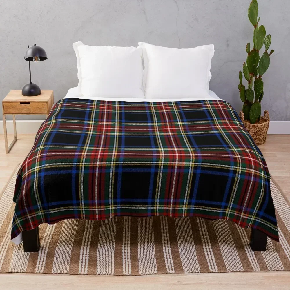 

Stewart Black Tartan Clan Stuart Cute Tartan Throw Blanket Stylish Warm Blanket for Living Room Bedroom