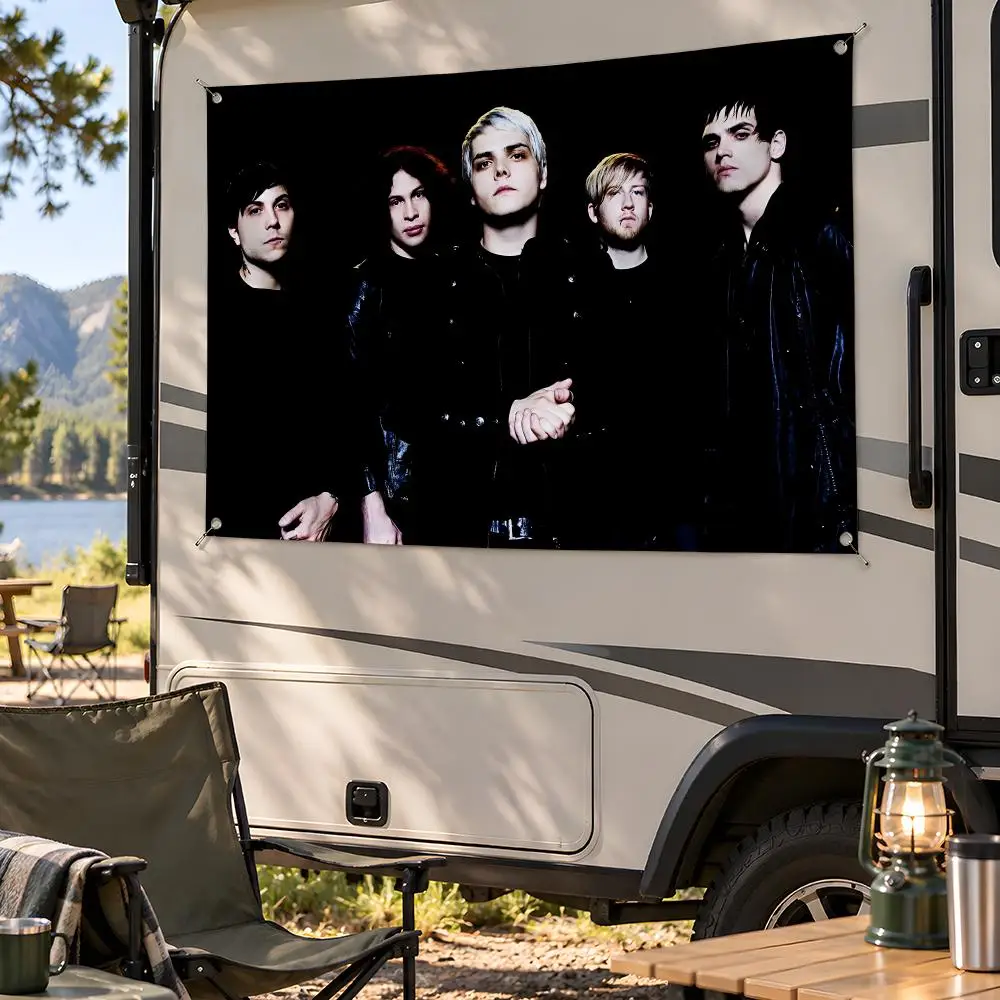 Band Post-Hardcore Pierce the Veil Flags Fan Flag Banner Wall Hanging Outdoor Yard Camping Dorm Garage Party Home Decor Gift