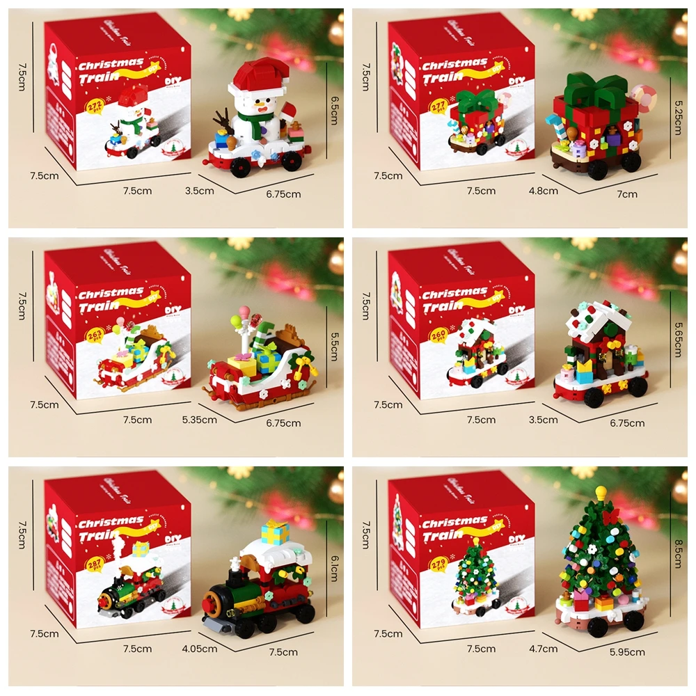 Creative Christmas Series Santa Claus House Assemble Building Blocks Model DIY Educational Toys for Kids Xmas Gift Ornaments