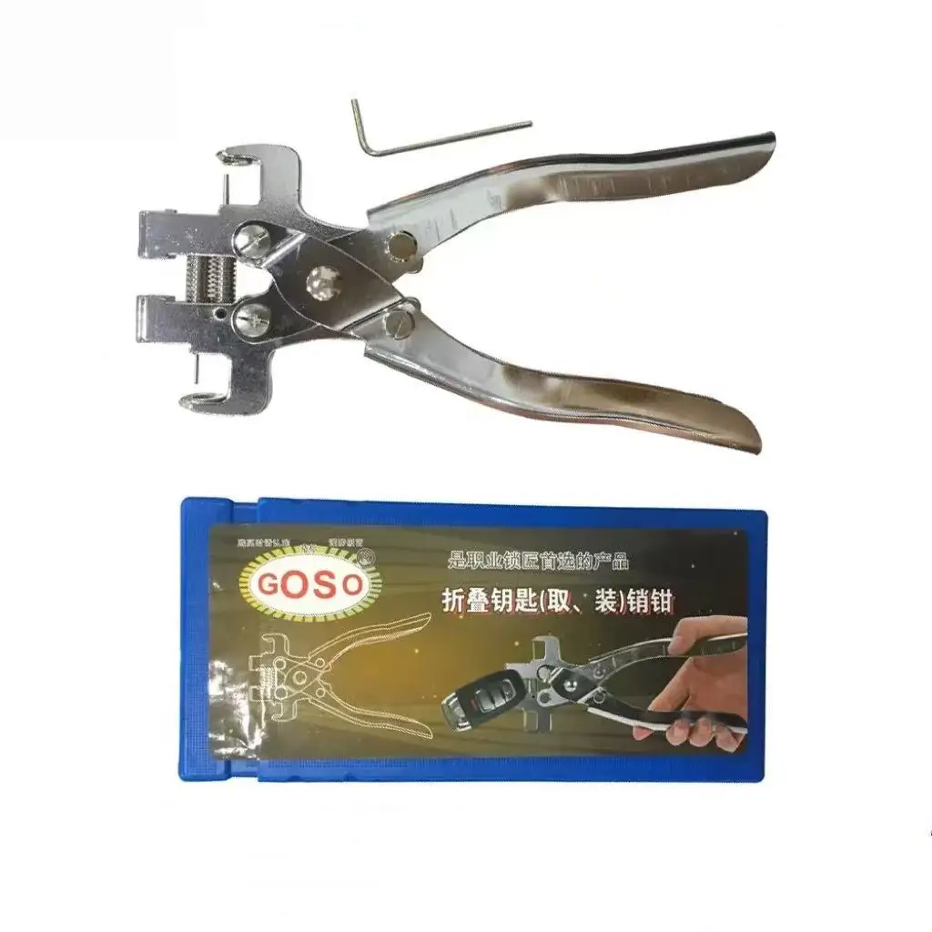 Pince de démontage de clé de voiture-outil de pliage de clé à distance pour l'installation de lames de clé rabattable et des broches de retrait-Kit de réparation de serrurier