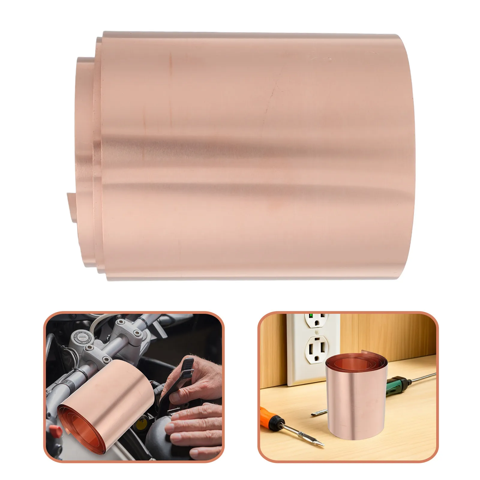 Thin Copper Foil Roll Pure Metal Sheet for Crafting Pcb Manufacturing Electrical Repair Grounding Strips DIY Projects Craft