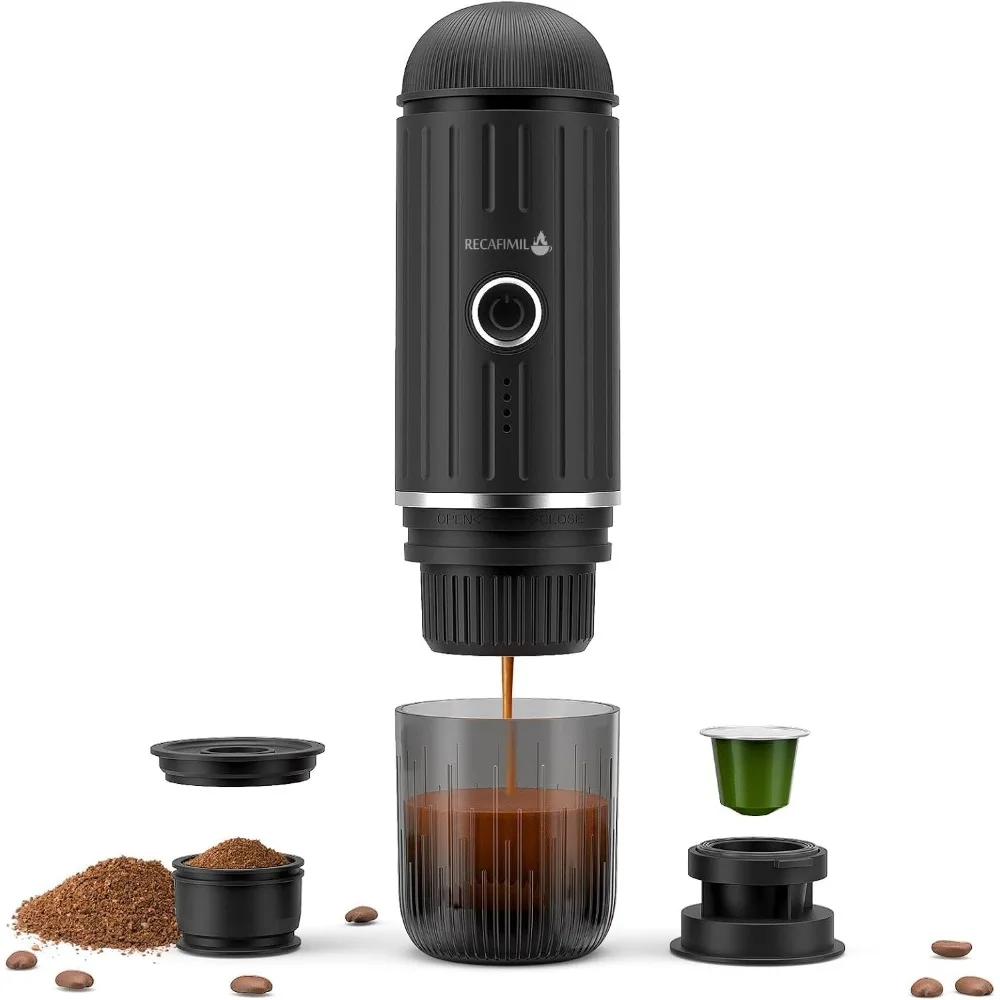 

Portable Travel Espresso Machine - 120W, 19 Bar Pressure, 7500mAh Battery, Red