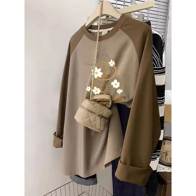 

Pure Cotton Long-sleeved T-shirt Women's Spring 2025 New Loose Top Fashionable Bottoming Shirt