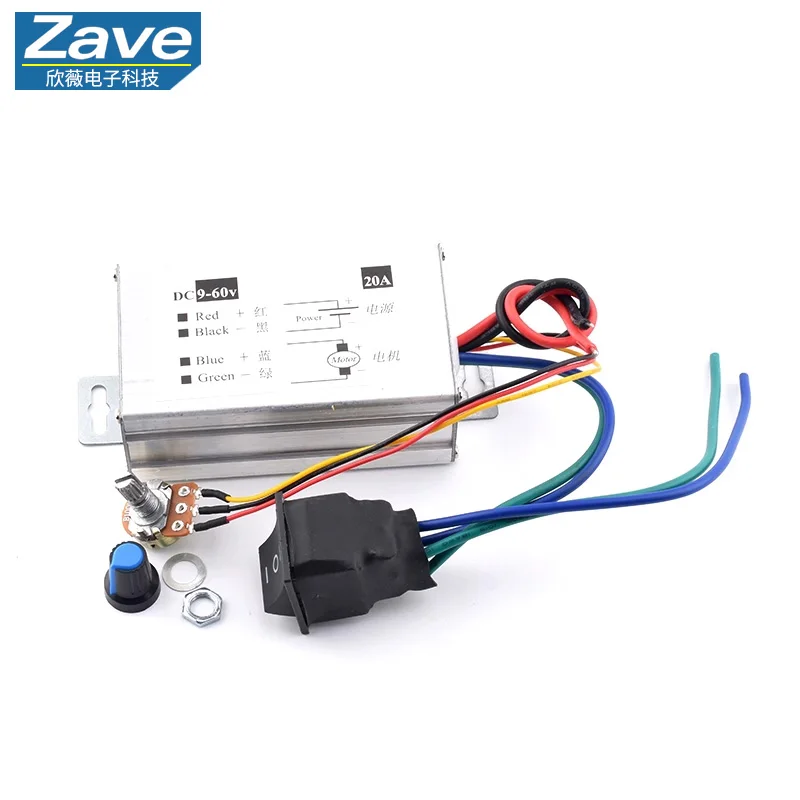 20A 240W Forward/Reverse DC Speed Controller 12V 24V 36V 48V 60V PWM Motor Driver Control Board