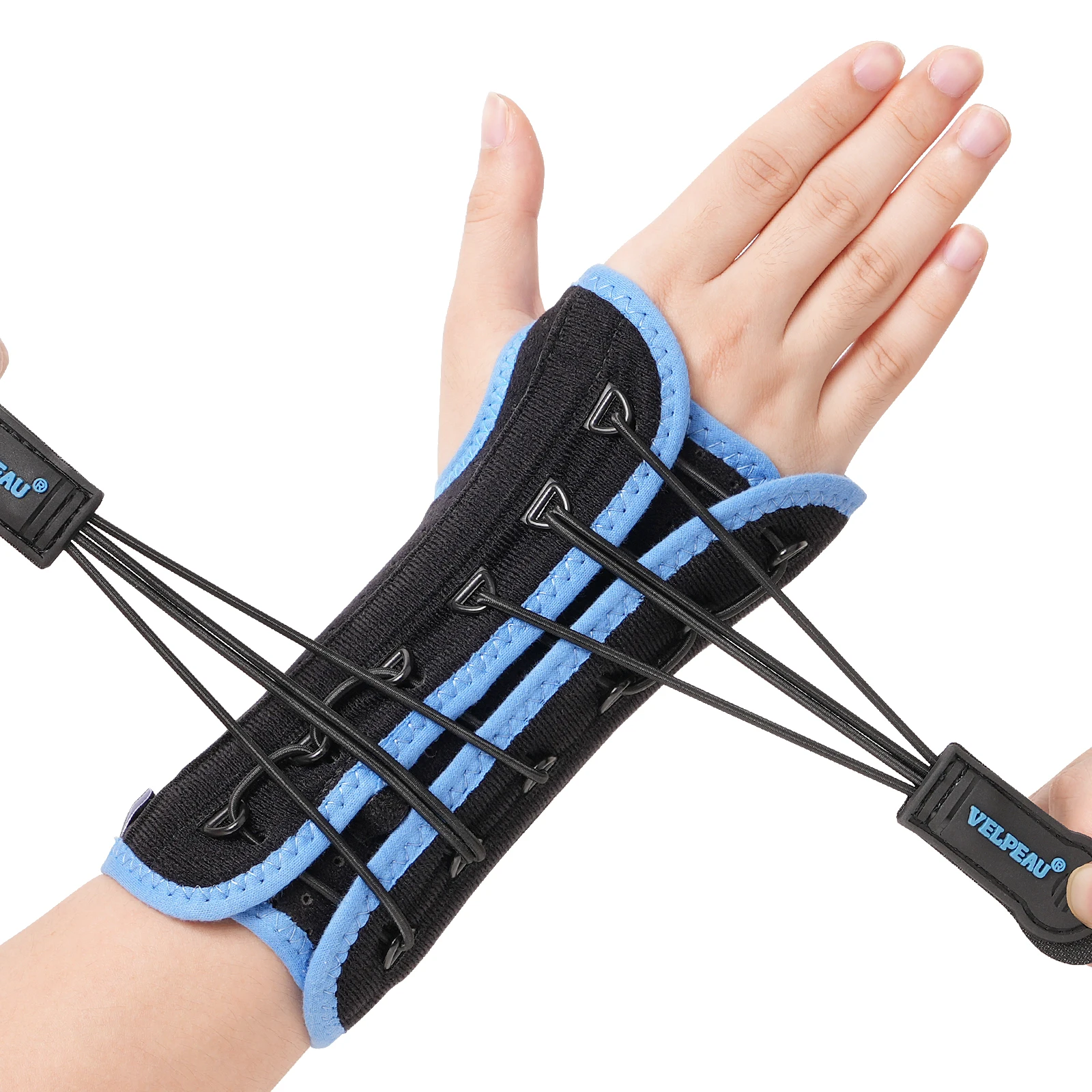 VELPEAU Wrist Splint Orthosis for Sprains Arthritis and Pain Relief Wrist Support with Metal Splint Breathable and Adjustable