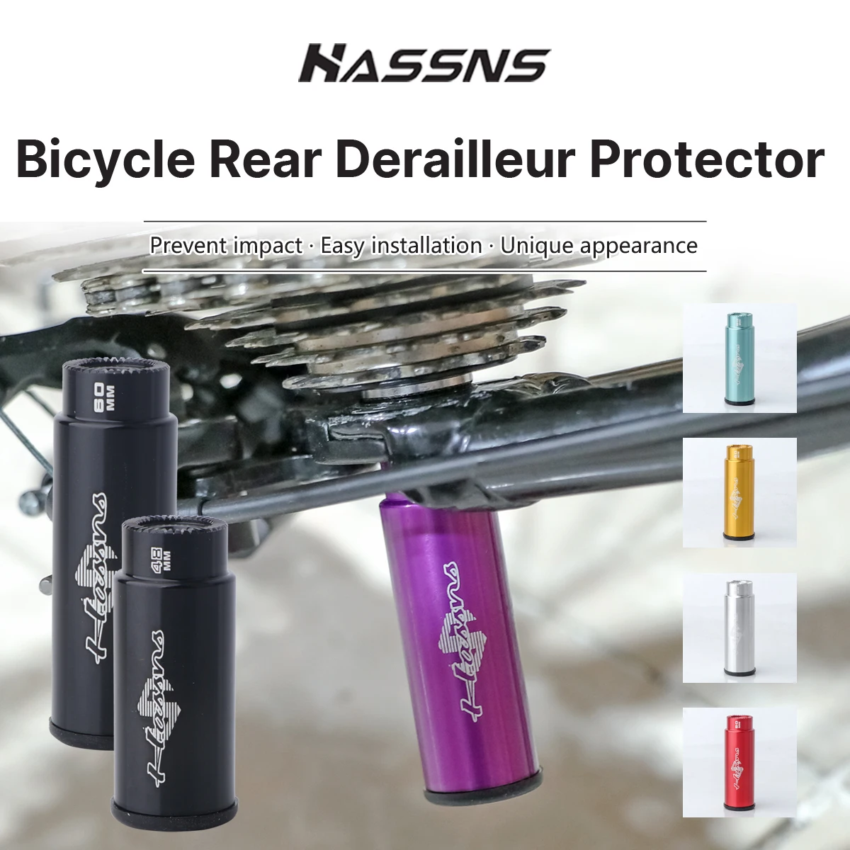 

HASSNS Bicycle Rear Derailleur Protector 48/60mm Bike Transmission Protector Aluminium Alloy Quick Release Bracket Parking Stand