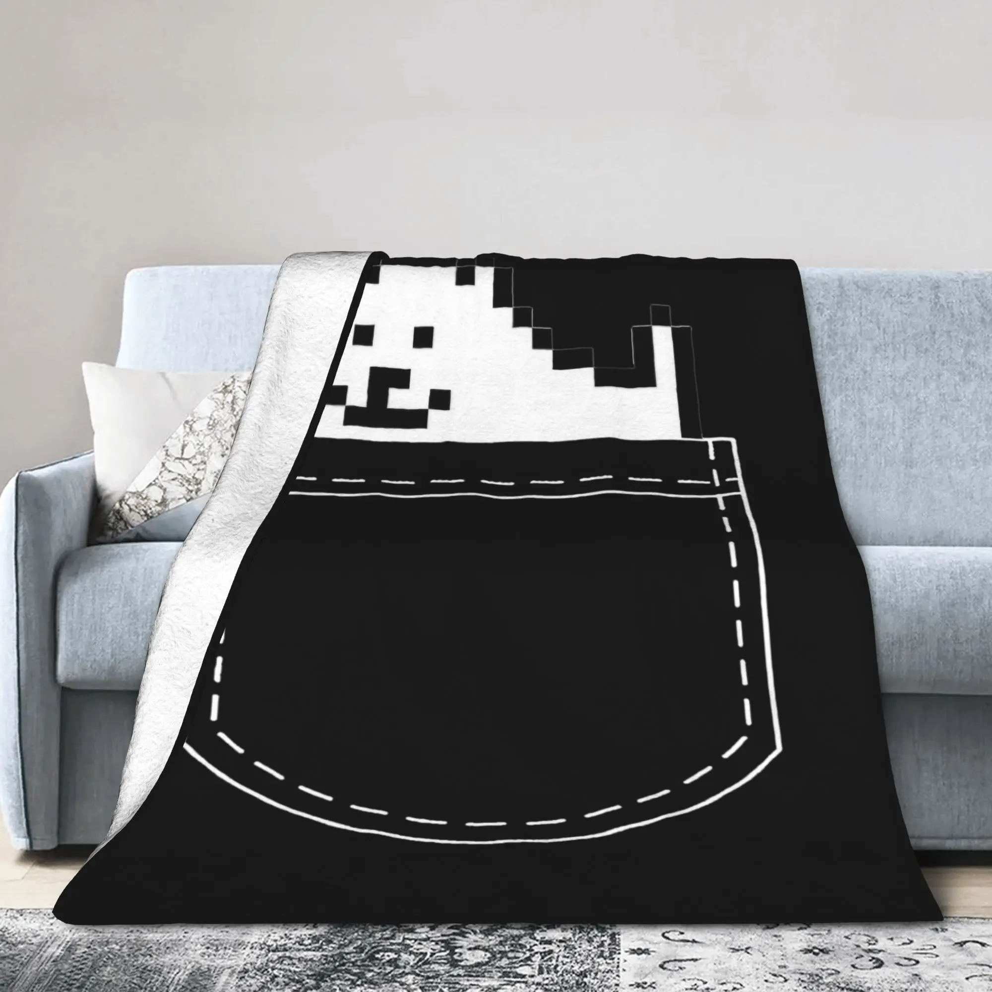 Annoying Dog Pocket  Blanket Velvet Decoration Undertales Multifunction Ultra-Soft Throw Blankets for Bed Bedroom Bedspread