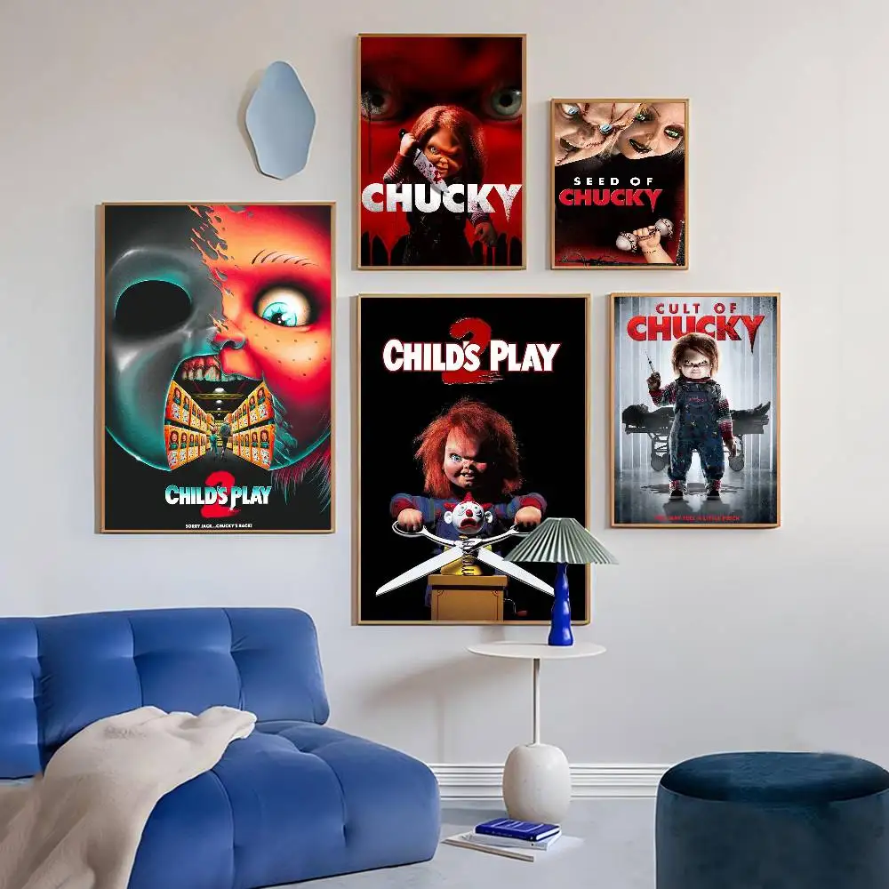 Classic Chucky Horror Movie Classic Vintage Posters Whitepaper Prints Posters Artwork Kawaii Room Decor