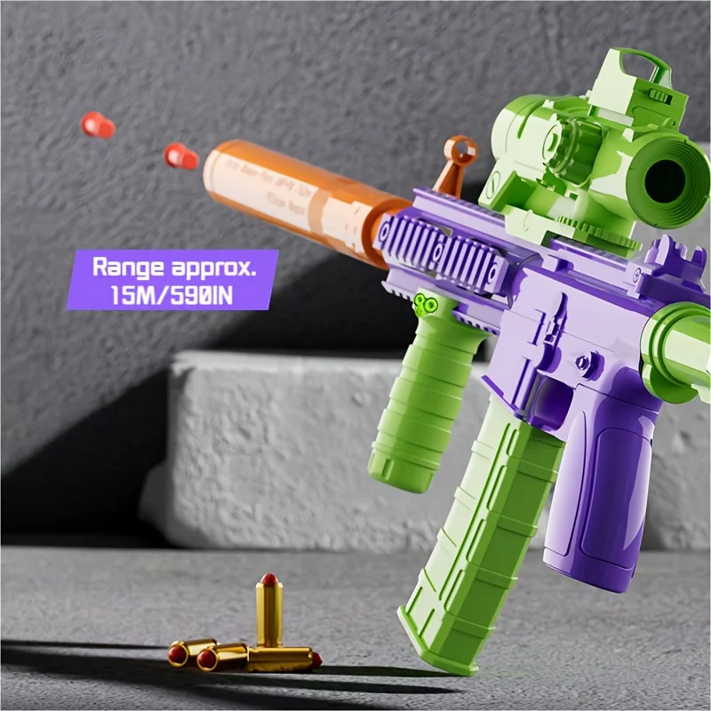 New M4A1 Carrot-colored Soft Bullet Gun Toy Gun Assembly Automatic Mechanical Repeating Toy Gun Christmas Gift Outdoor Shooting