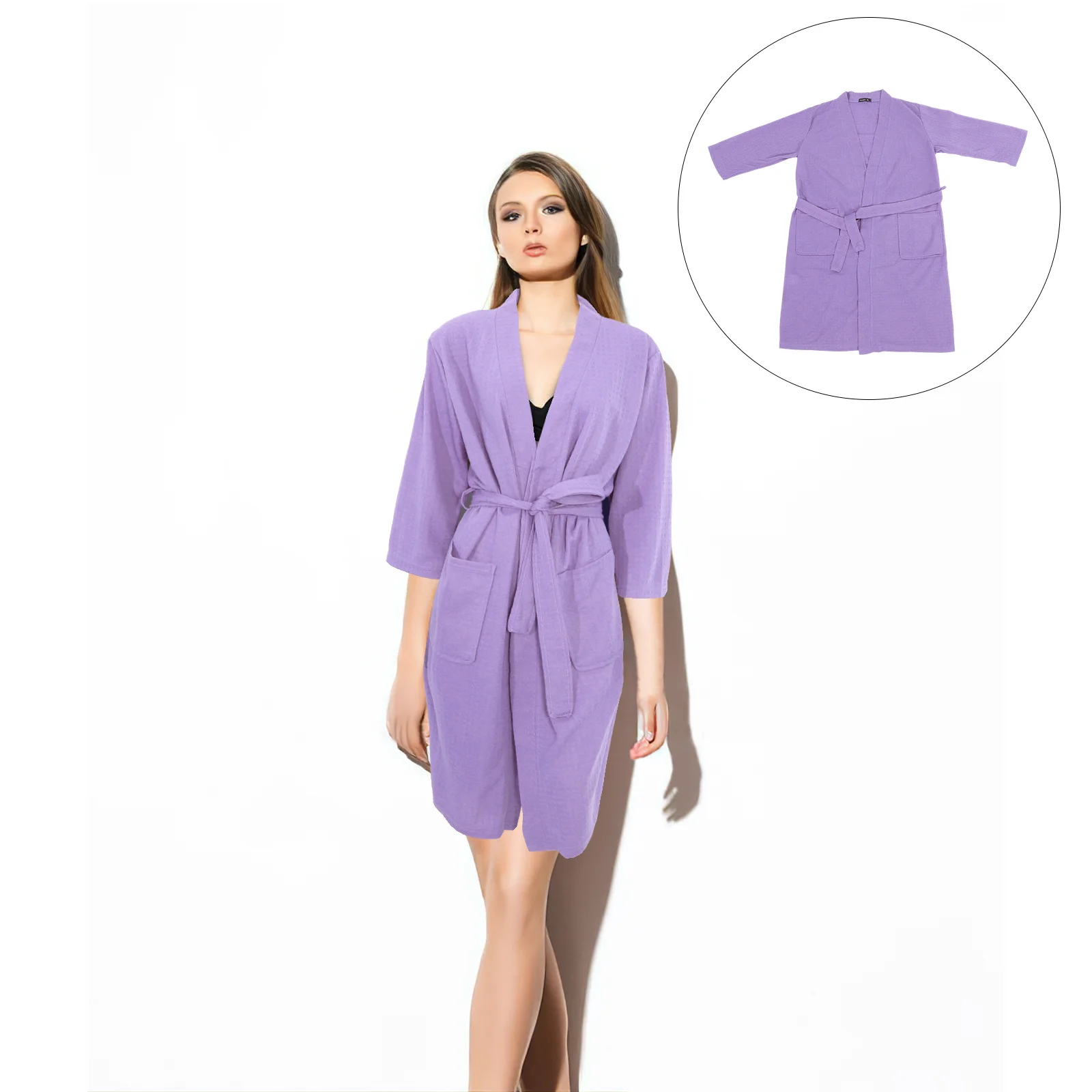 

Bathrobe Long Night Gown Spring and Autumn Spa Clothes Polyester Shower Lovers Ladies Summer Pajamas