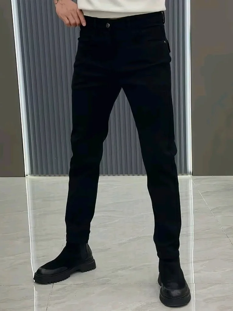 

New Men's Fashionable Versatile Spring Autumn Denim Jeans mid Waist Slim Fit Standard Version Casual Style Water Washed